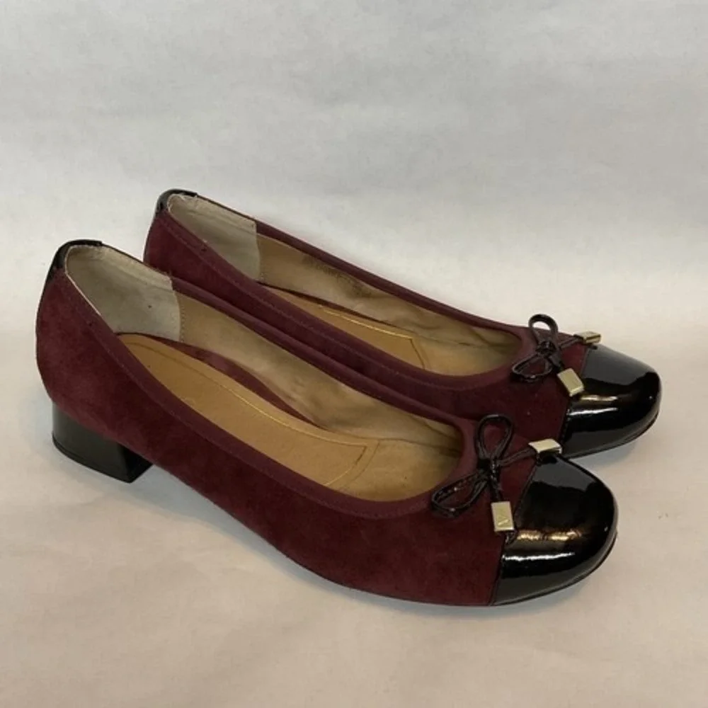 Vionic Mod Daphne Burgundy Low Block Dress Pump Heel Shoes Women 8 China Suede